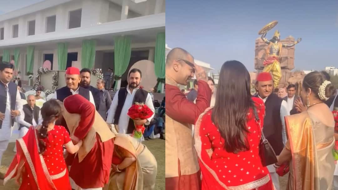 अखिलेश यादव का पैर छूकर अपर्णा ने सबको चौंकाया, सैफई की शाही शादी में प्यार और मर्यादा रही बरकरार!