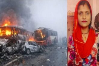 यमुना एक्सप्रेसवे हादसा: बस का शीशा तोड़कर पार्वती ने दोनों बच्चों को बाहर निकाला, लेकिन खुद नहीं निकल पाई